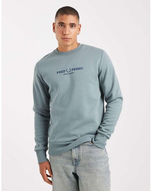 Fred Perry Blue Sportswear Graphic Sweatshirt for men
