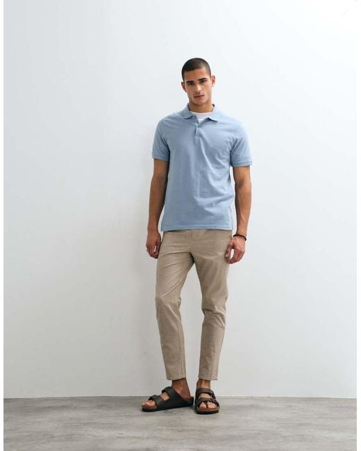 Only & Sons Natural Linen Mix Cropped Trouser for men