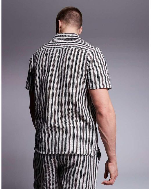 Camicia Da Spiaggia A Maniche Corte All'Uncinetto di South Beach in Gray da Uomo