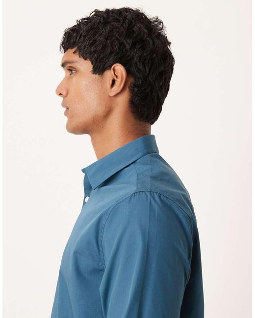 ASOS Blue Regular Poplin Shirt for men
