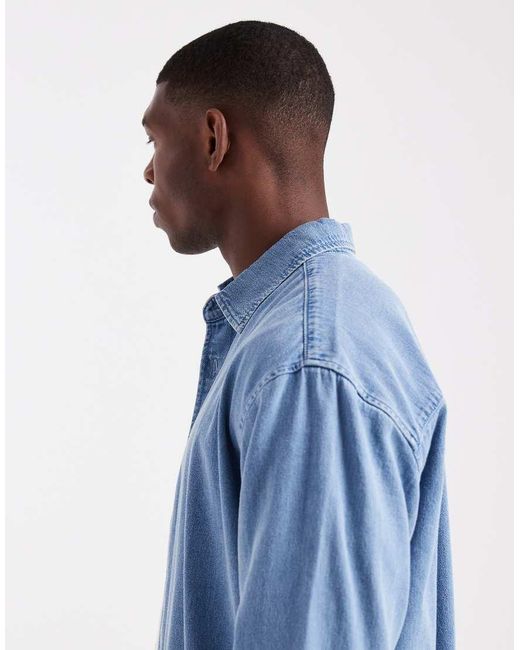 Jack & Jones Blue Oversized Denim Shirt for men