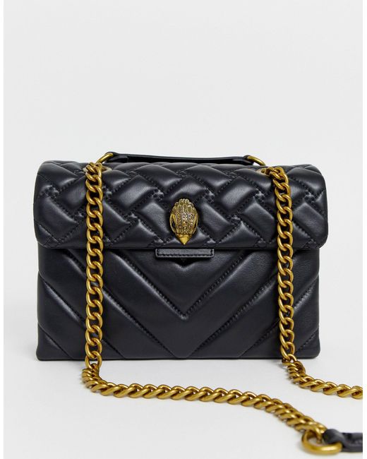 Kensington - grand sac porté épaule avec chaîne - cuir Kurt Geiger en coloris Black