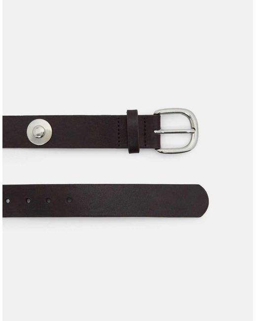 Pull&Bear White Belt With Metallic Plaques