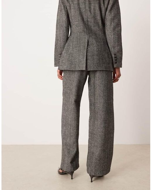 ASOS Gray Wool Blend Tailored Barrel Suit Trousers