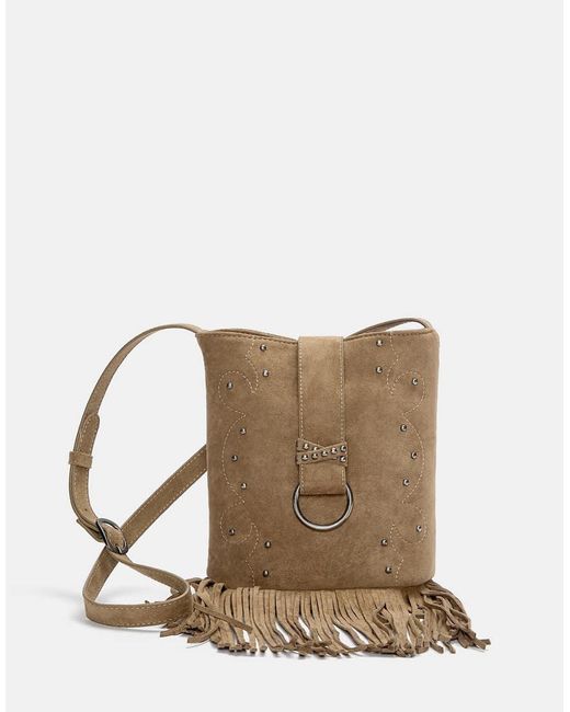 Borsa A Tracolla Con Frange di Pull&Bear in Natural