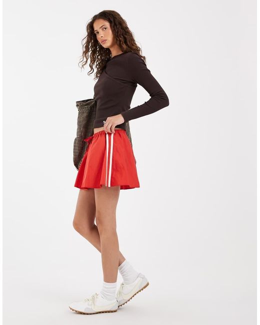 ASOS Red Techy Side Stripe Micro Mini Skirt