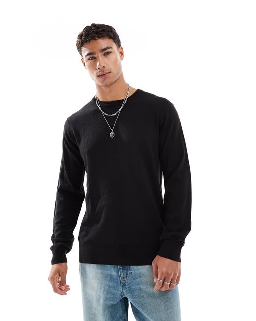 Pull ras Threadbare pour homme en coloris Black
