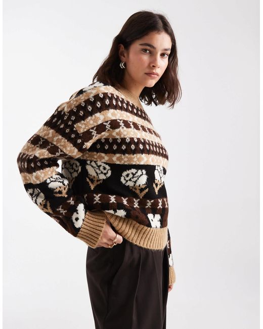 ASOS Black Fairisle Patterned Jumper