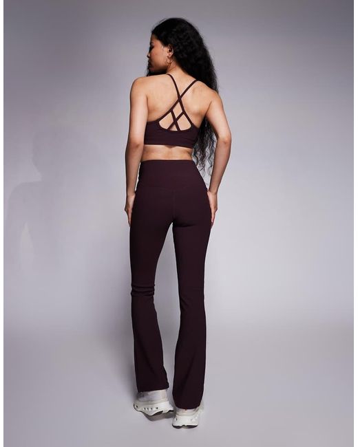 4505 Purple Petite Micro Rib Slim Kick High Waist Yoga legging