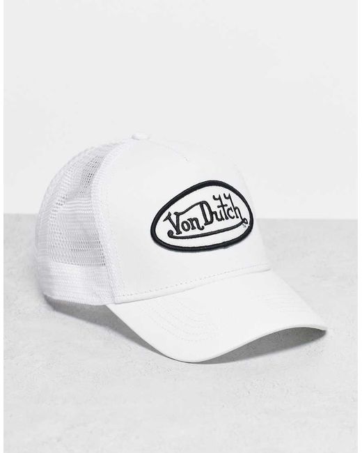 Von Dutch White Staple Trucker Cap