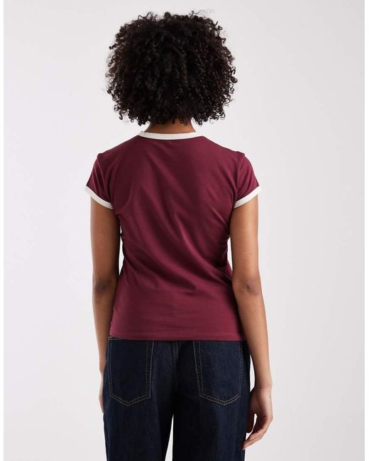 Calvin Klein Purple Calvin Klein 1968 Graphic Ringer T-Shirt With Contrast Hem