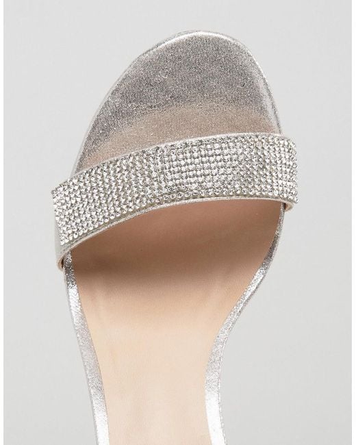 Call It Spring Mirelivia Silver Block Heel Sandals in Metallic | Lyst
