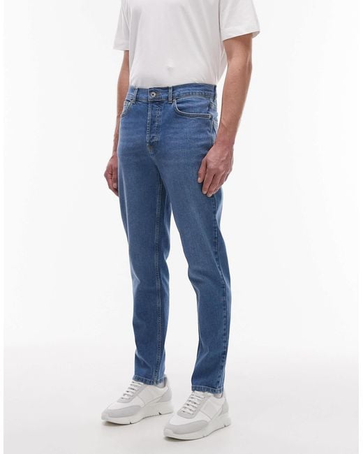 Topman Blue Stretch Taper Jean for men