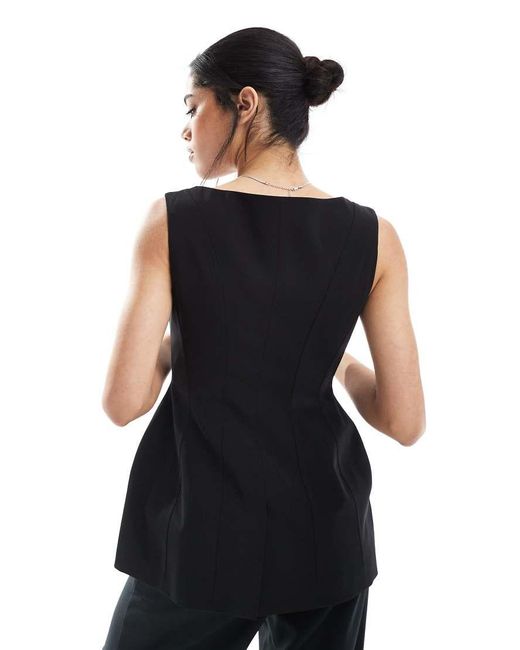 ASOS Blue Corset Boat Neck Waistcoat