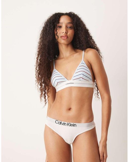 Calvin Klein White Extra Soft Cotton Thong