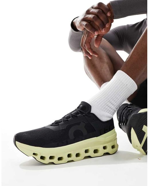 On Shoes Black On Cloudmonster Running Trainers for men