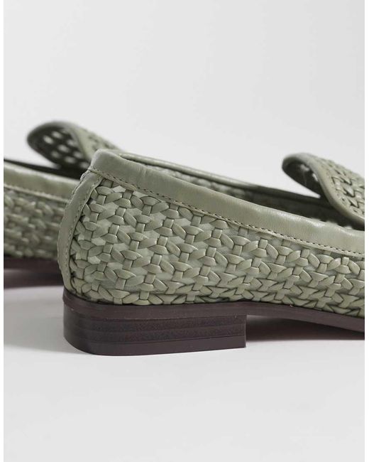 ASOS Green Melva Woven Clean Round Toe Loafers