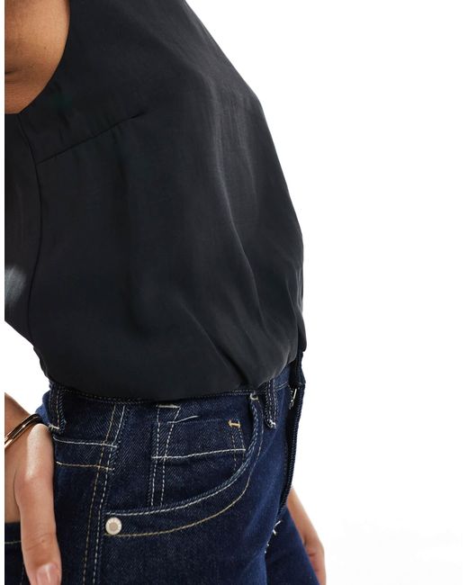 ONLY Blue Bubble Hem Crop Top