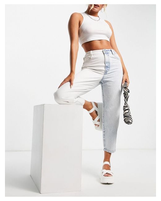 Jeans a palloncino bicolore blu e bianchi con elasticoBershka in Denim di  colore Blu - 44% di sconto | Lyst