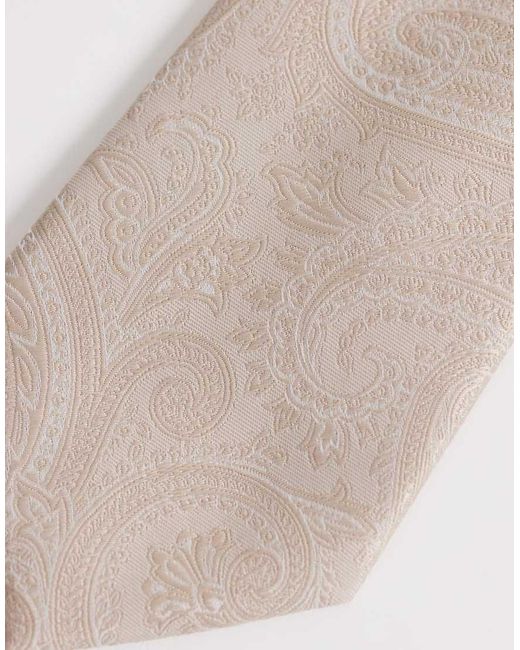 ASOS White Paisley Tie for men