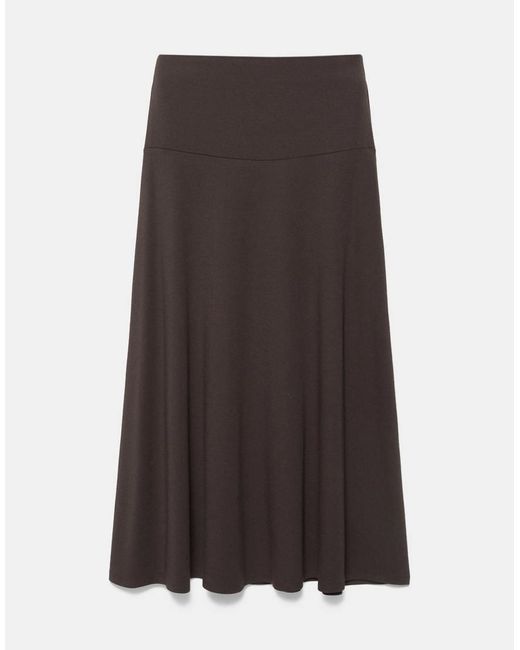 Pull&Bear Black Flared Midi Skirt