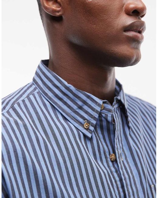 Element Blue Button-up Printed Shirt for men