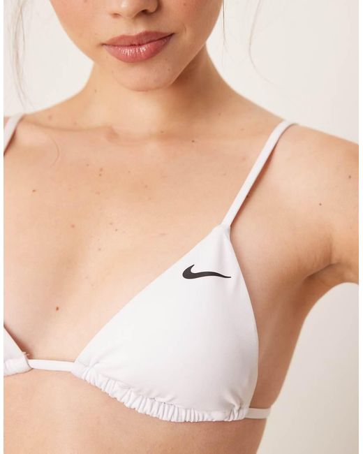 Nike White Nike Essential Triangle Bikini Top