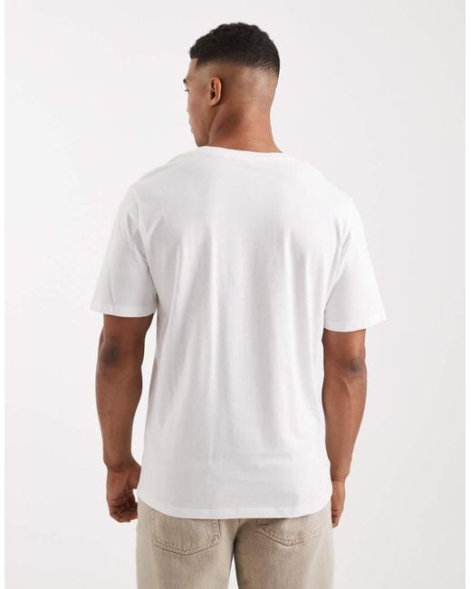 Jack & Jones White Oversized T-shirt With Front Logo for men