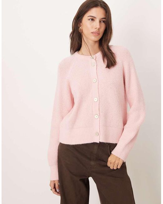 ASOS Hoogsluitend Gebreid Vest in het Pink