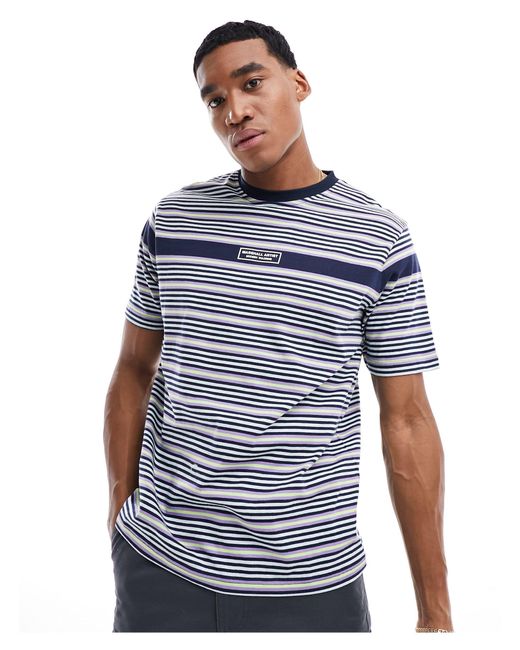 T-shirt a maniche corte color navy a righe di Marshall Artist in Blue da Uomo