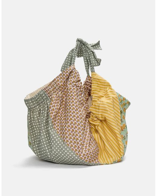 Pull&Bear Metallic Printed Maxi Shopper Bag