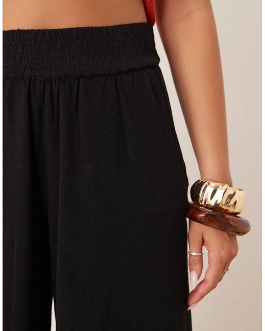 Mango Black Knitted Elasticated Waist Trouser