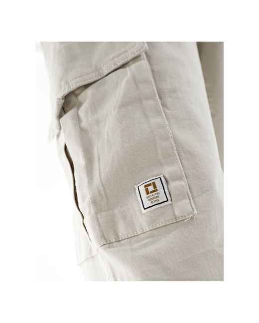 Only & Sons White Slim Fit Tapered Cargo for men