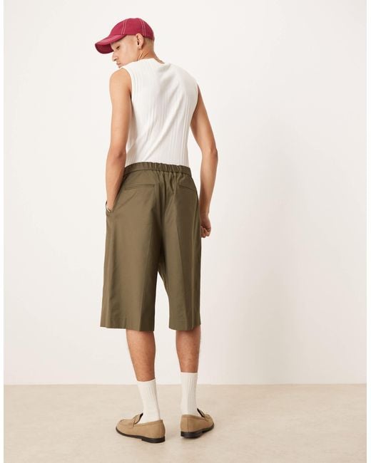 ASOS Natural Smart Oversized Bermuda Shorts for men