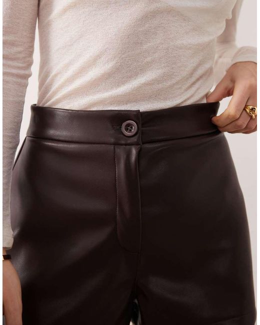 ASOS Natural Pu Mid Rise Shorts