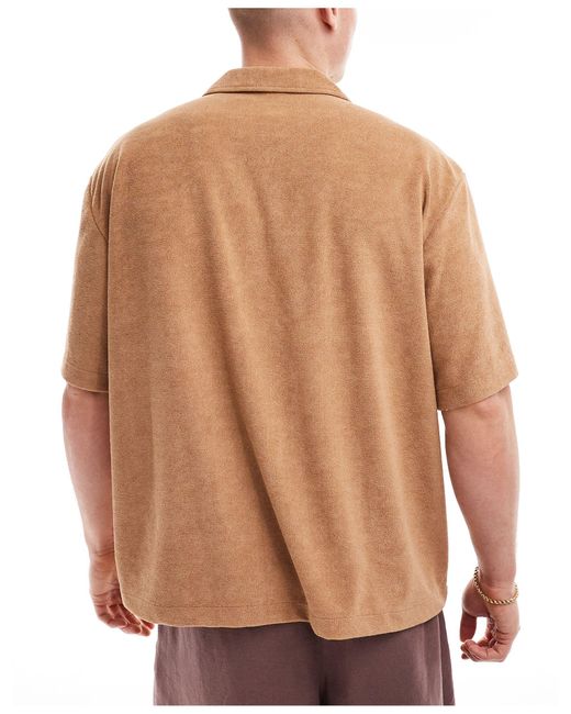Camicia a maniche corte oversize di ASOS in Brown da Uomo