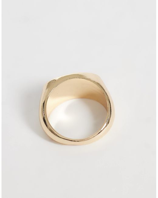 ASOS Natural Asos design curve eckiger ring mit kunstperle
