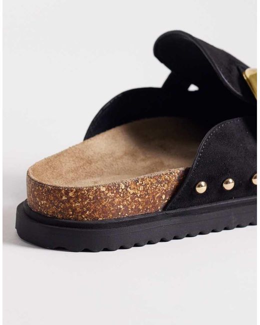ASOS Brown Mellany Studded Footbed Mules