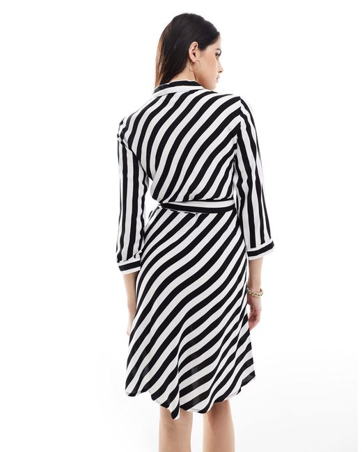 Y.A.S White – mini-hemdblusenkleid mit plakativem streifenmuster