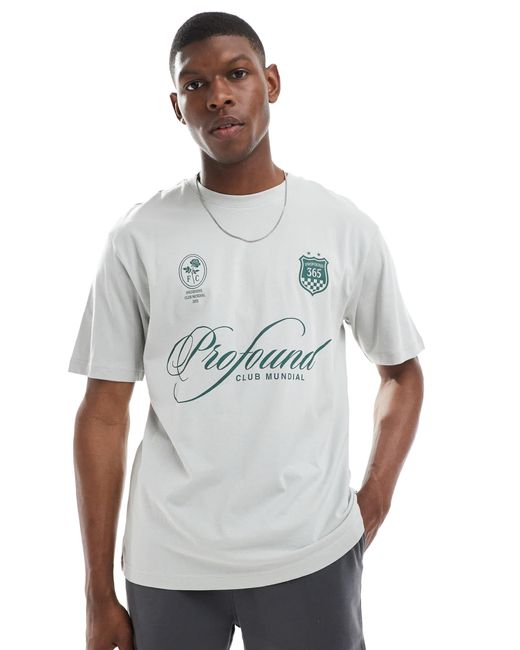 Only & Sons White Relaxed Fit T-shirt With Profound Print for men