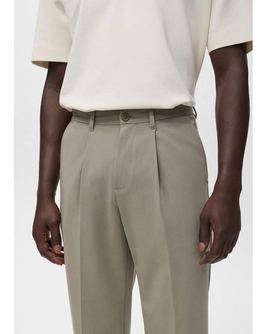 Mango Natural Pleat Front Tailored Straight Trouser for men