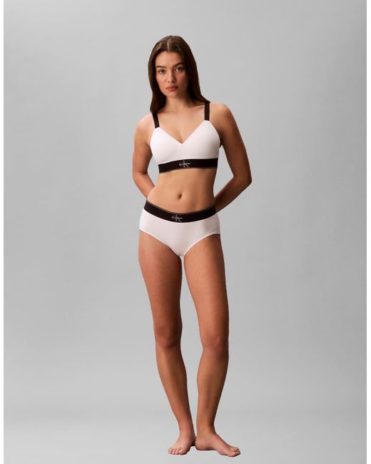 Calvin Klein Brown Graphic Logo Lightly Lined Bralette