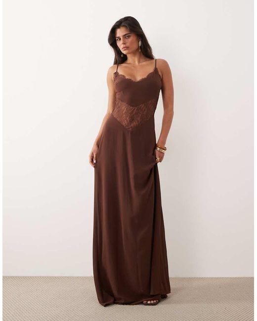 Noughts & Kisses Green Lace Panel Insert Maxi Dress