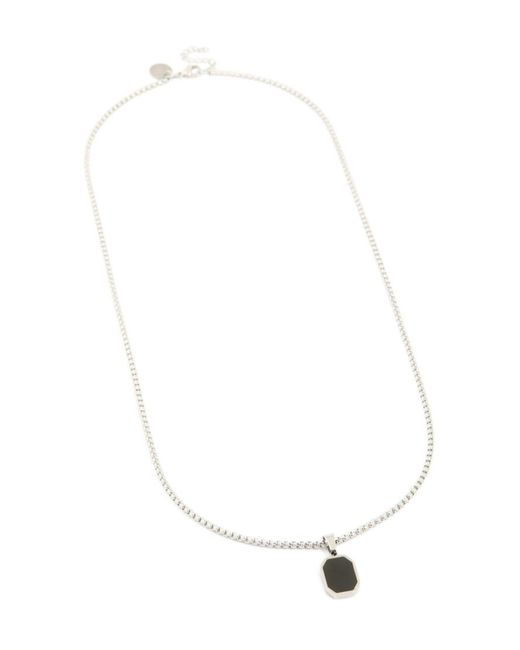 Lovisa White Waterproof Stainless Steel Enamel Tag Pendant Necklace for men