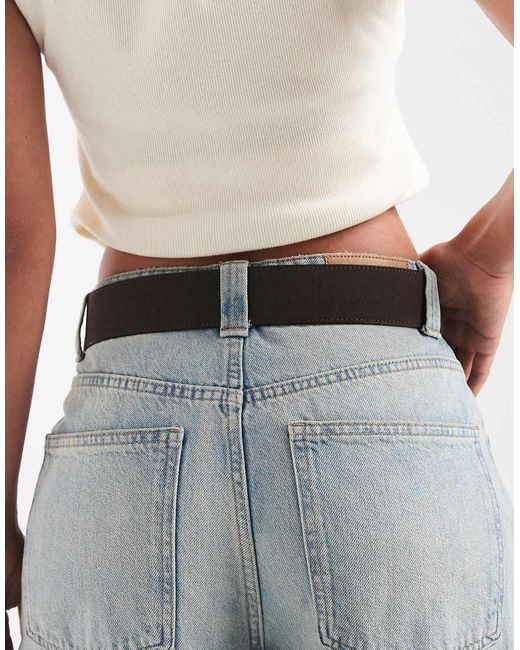ASOS Blue Waist And Hip Wide Square Buckle Belt