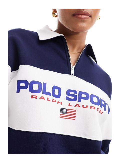 Sudadera con media cremallera y logo en el pecho sport capsule Polo Ralph Lauren de color Blue