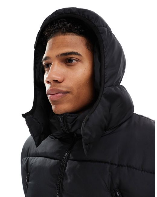French Connection Blue French Connection Puffer Jacket With Hood And Pockets for men