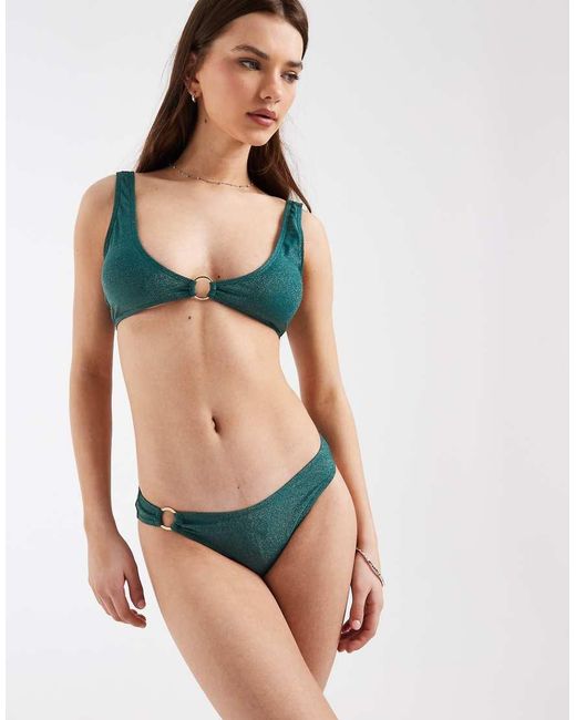 Pieces Green Ring Side Bikini Bottom Co-ord