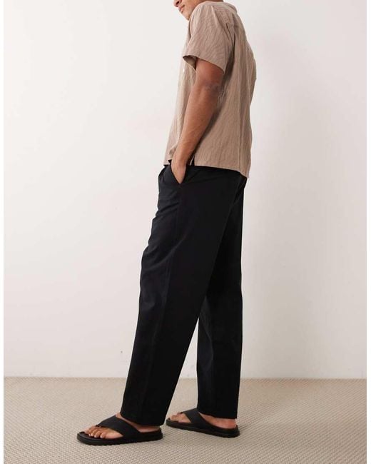 ASOS Black Relaxed Tapered Chino for men
