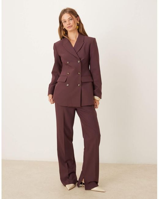 ASOS Purple Tailored Double Breasted Relaxed Blazer Suit